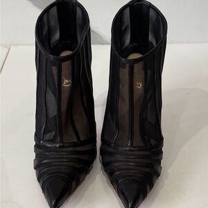 Christian Louboutin Baleine Black Mesh Heeled Boots